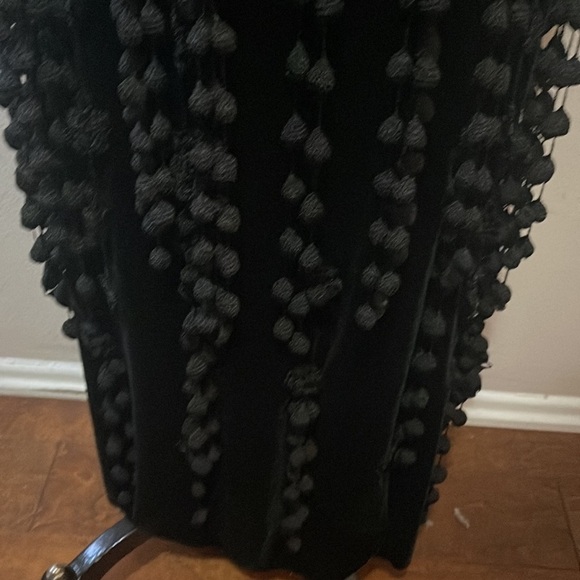 Moschino Cheap Chic Black Silk Velvet Crochet Fringe 2 PC Vest & Skirt Set - Picture 5 of 16